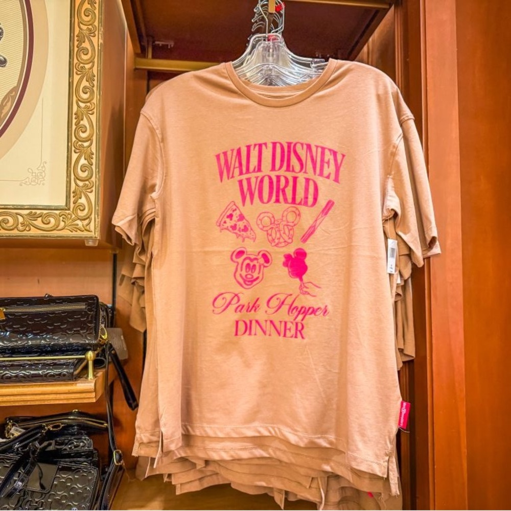 Disney Tan Tee with Pink Print - Short Sleeve